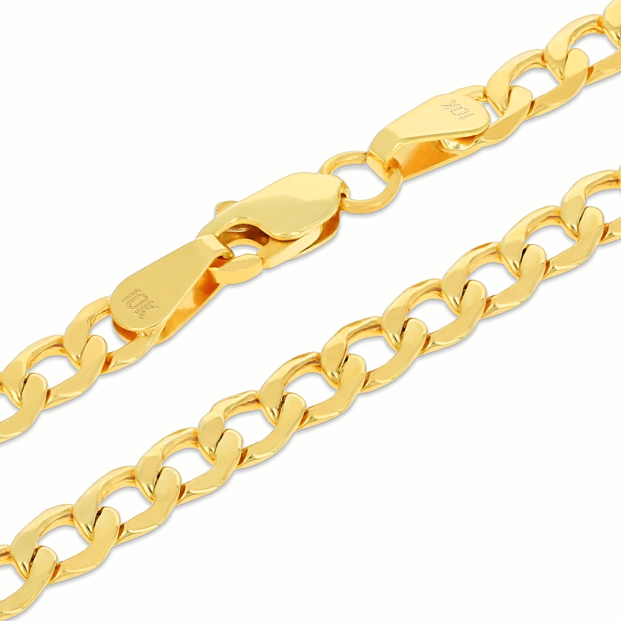 Nuragold 10k Real Yellow Gold Cuban Curb Link 3.5mm Chain Bracelet or Anklet (7"-9") Italian Jewelry for Men & Women - Image 2