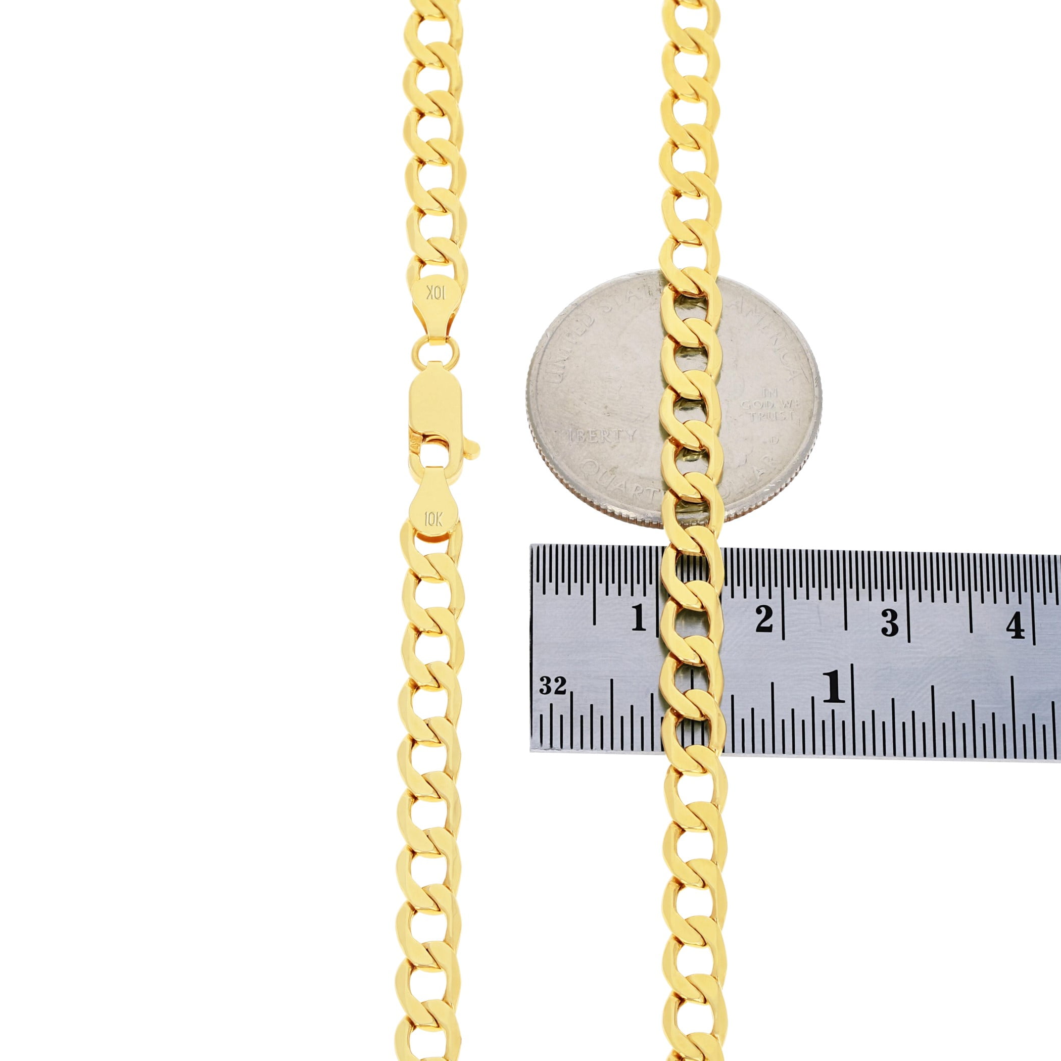 Nuragold 10k Real Yellow Gold Cuban Curb Link 5.5mm Chain Necklace (16"-30") Italian Jewelry for Men & Women - Image 3