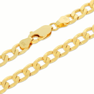 Nuragold 10k Real Yellow Gold Cuban Curb Link 5.5mm Chain Necklace (16"-30") Italian Jewelry for Men & Women