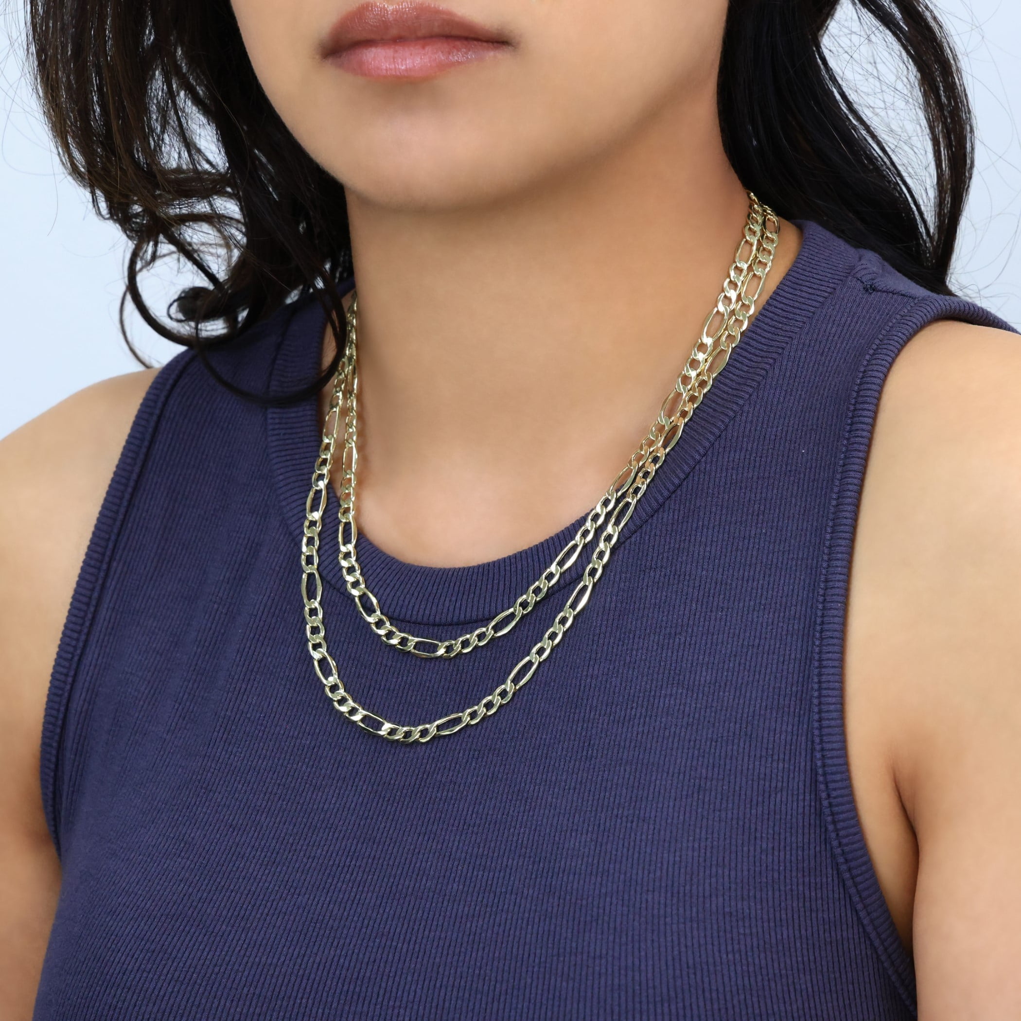 Nuragold 10K Real Yellow Gold Figaro Link Chain Necklace 16"-30" (2mm-9mm) Italian Jewelry for Men & Women - Image 3