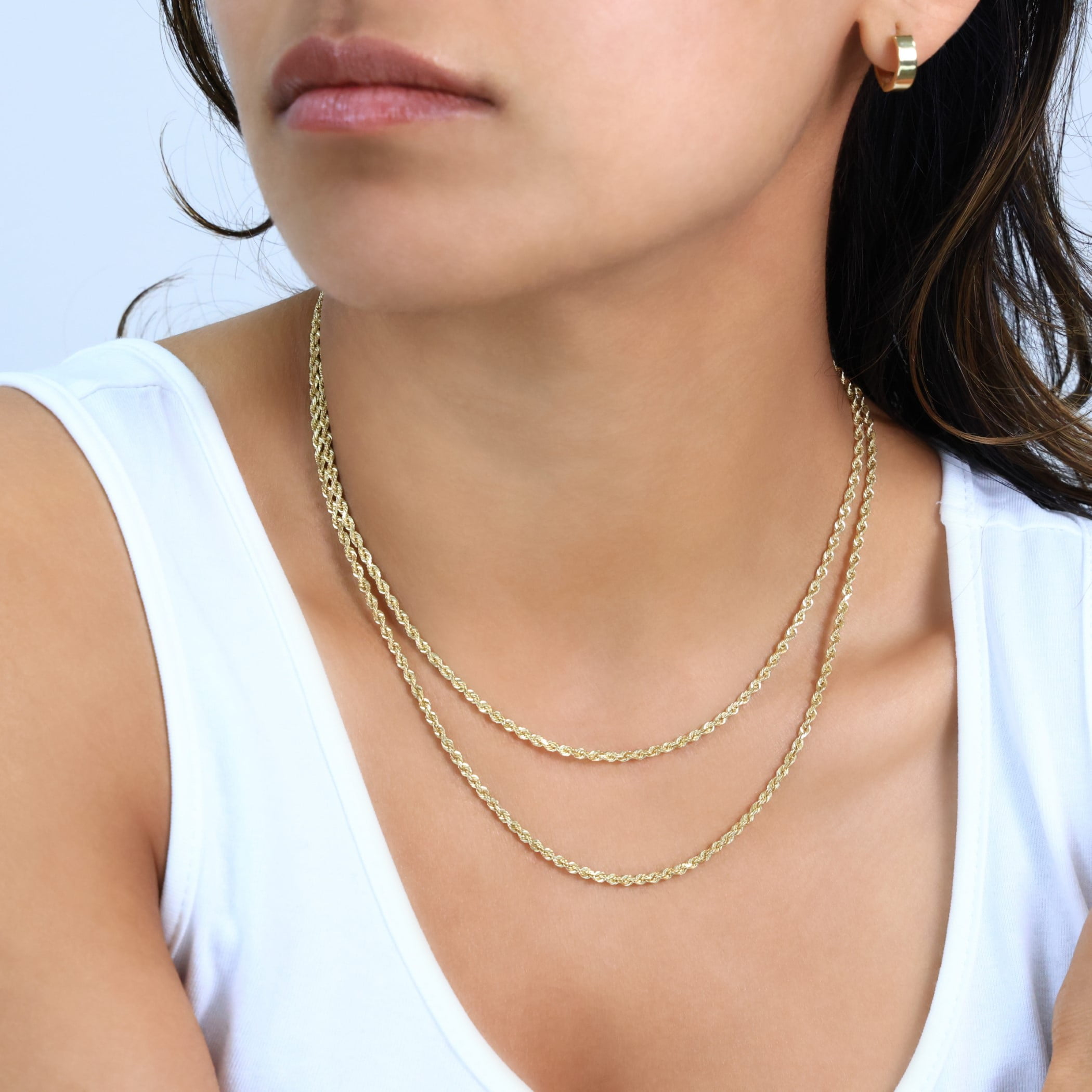 Nuragold 10K Real Yellow Gold Rope Diamond Cut Chain Necklace 16"-30" (1.5mm-10mm) Italian Jewelry for Men & Women - Image 5