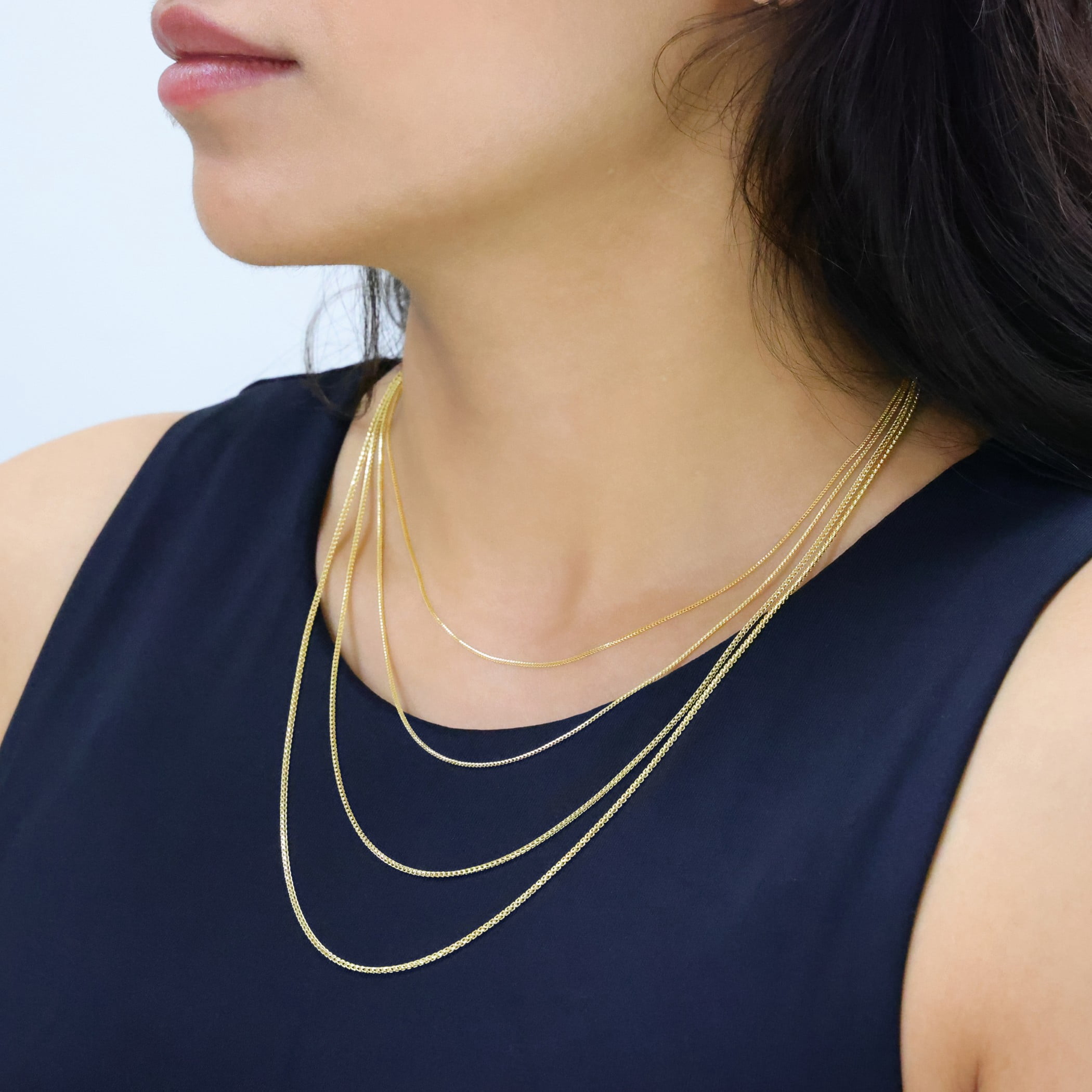 Nuragold 10K Real Yellow Gold Solid Franco Diamond Cut Chain Necklace 16"-30" (0.6mm-6mm) Italian Jewelry for Men & Women - Image 2