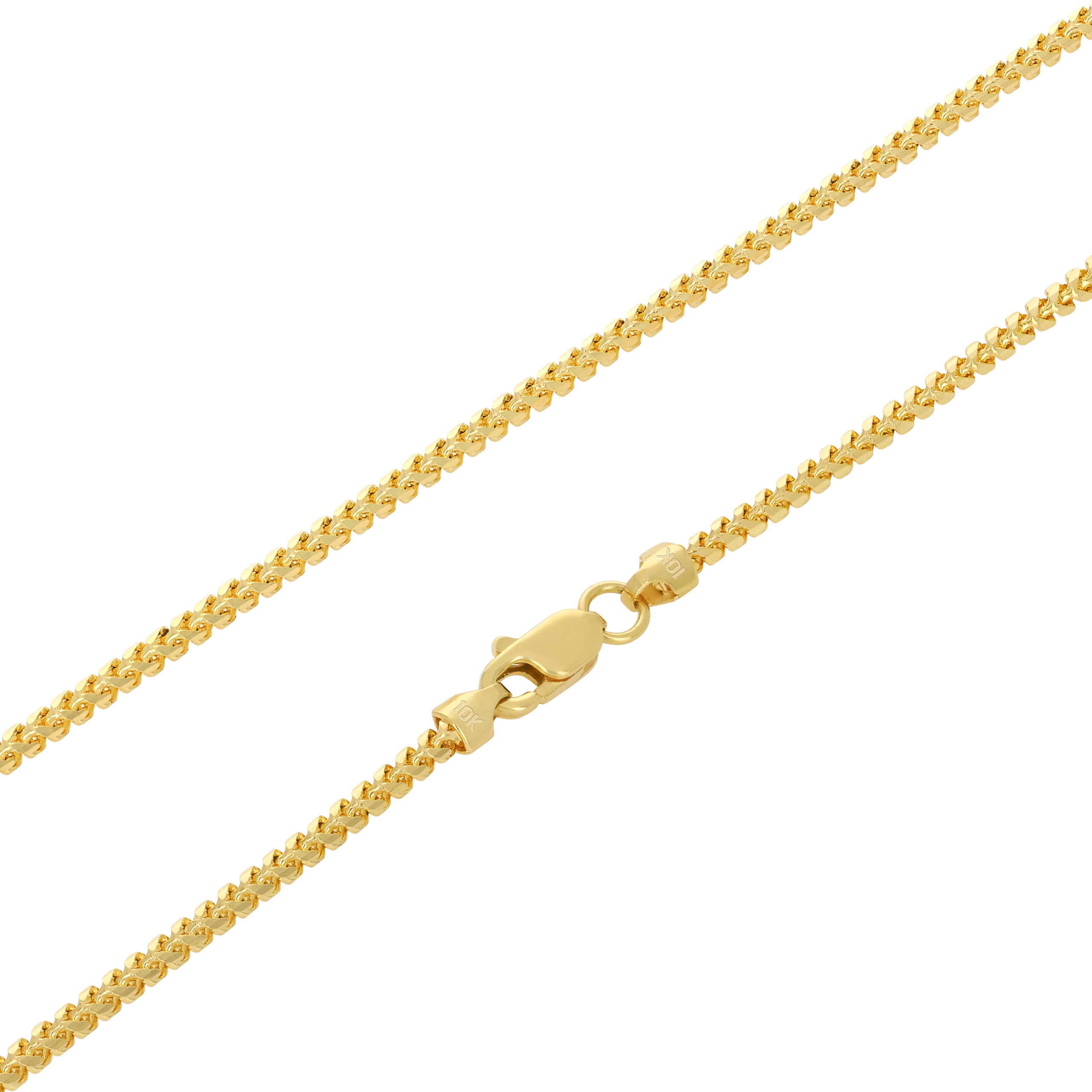 Nuragold 10K Real Yellow Gold Solid Franco Diamond Cut Chain Necklace 16"-30" (0.6mm-6mm) Italian Jewelry for Men & Women - Image 3