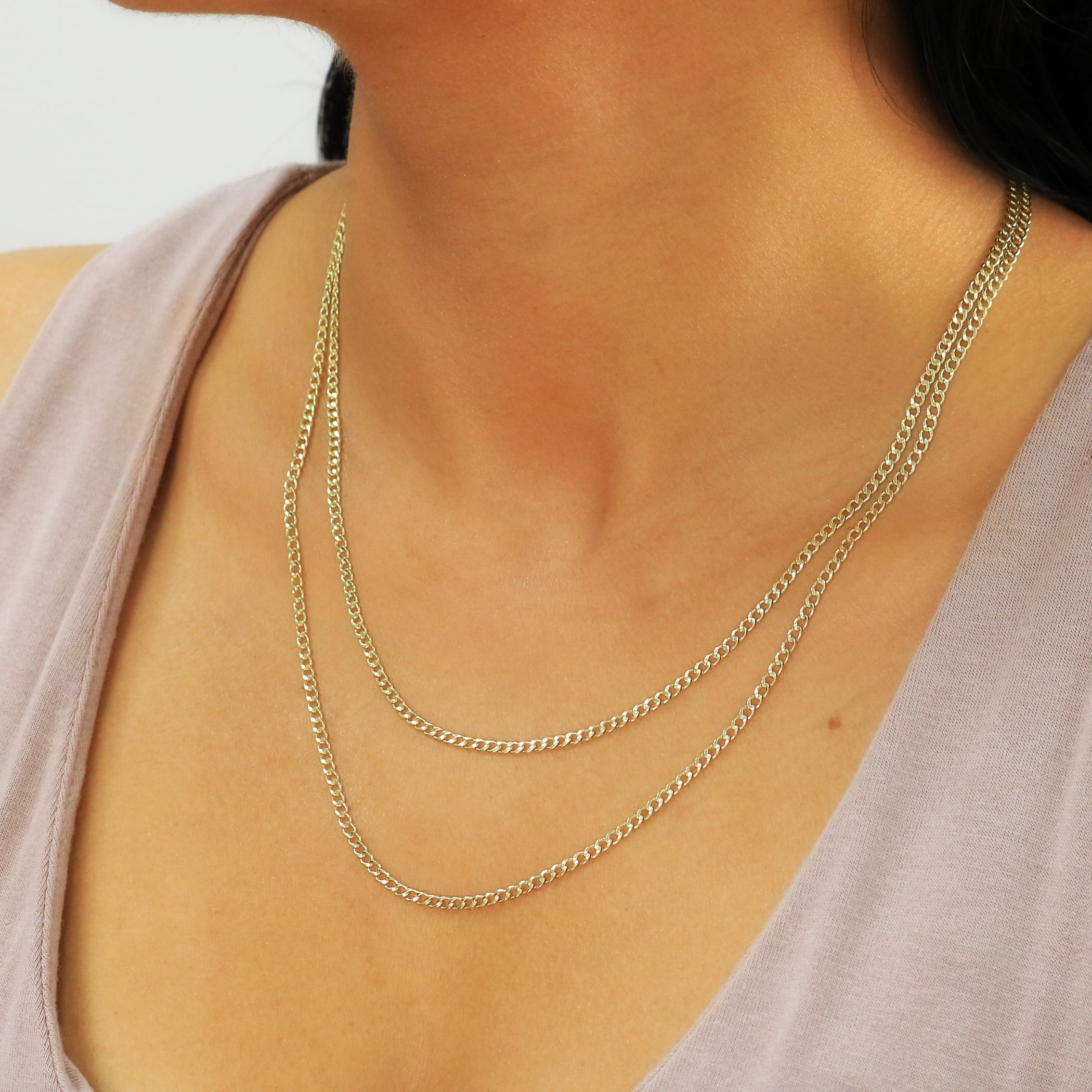Nuragold 14k Real Yellow Gold Cuban Curb Link 2.5mm Chain Necklace (16"-26") Italian Jewelry for Men & Women - Image 2
