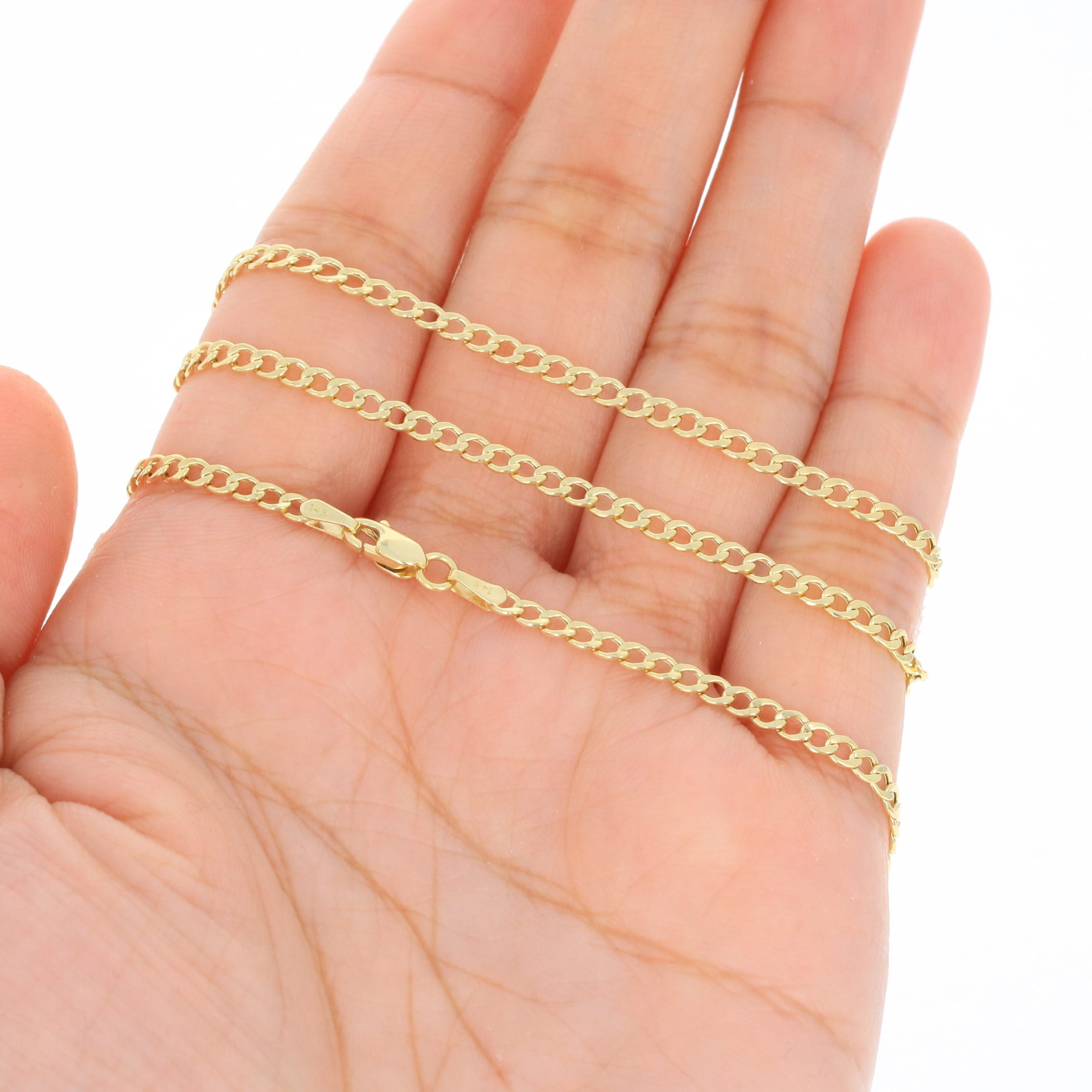 Nuragold 14k Real Yellow Gold Cuban Curb Link 2.5mm Chain Necklace (16"-26") Italian Jewelry for Men & Women - Image 4