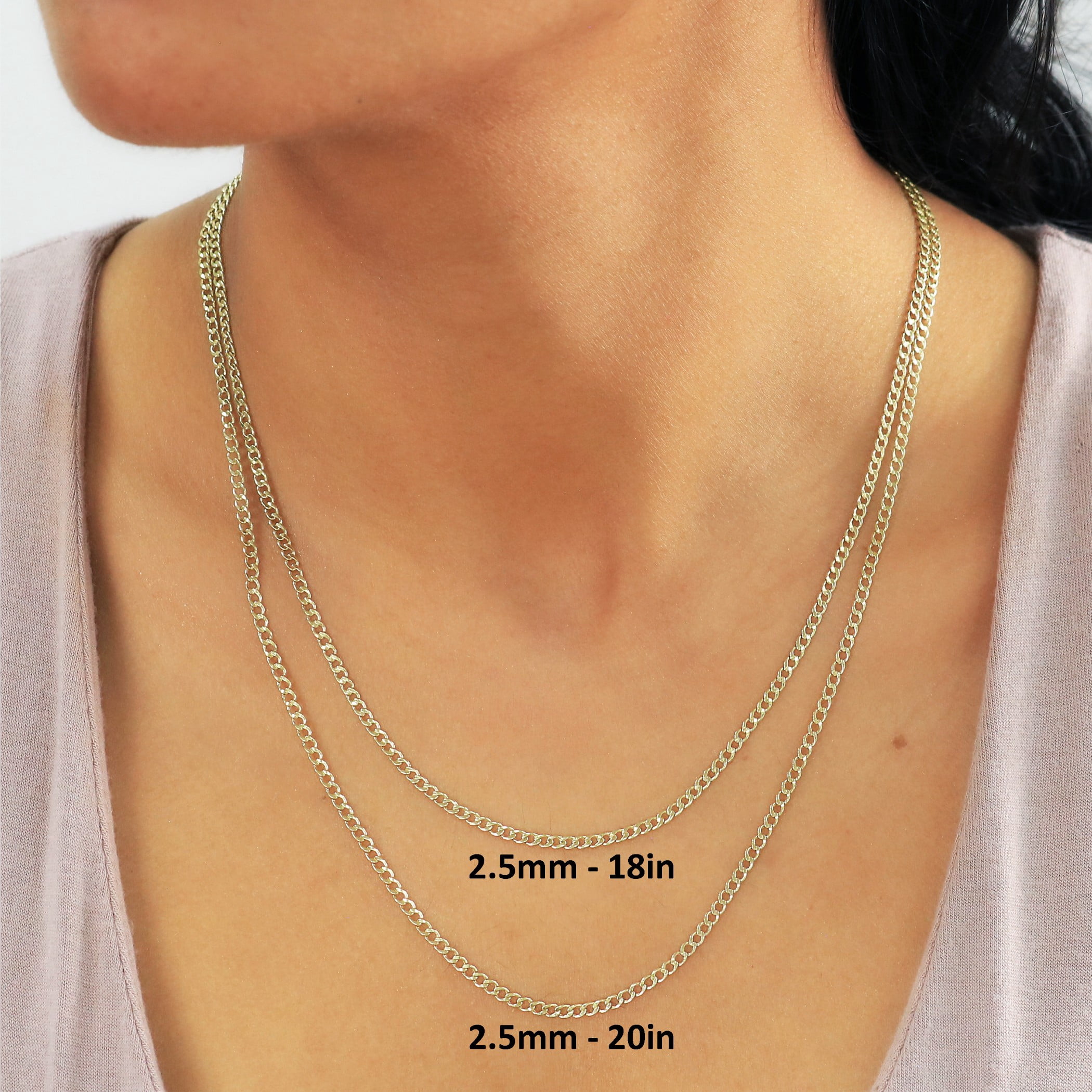 Nuragold 14k Real Yellow Gold Cuban Curb Link 2.5mm Chain Necklace (16"-26") Italian Jewelry for Men & Women - Image 5