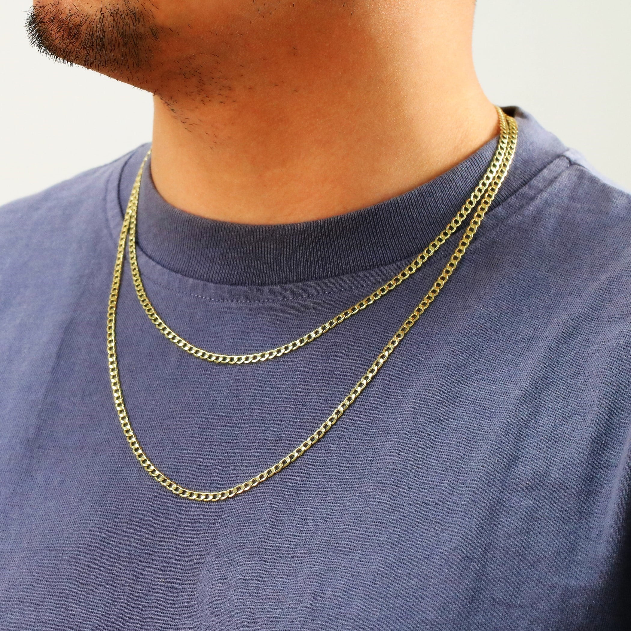Nuragold 14k Real Yellow Gold Cuban Curb Link 3.5mm Chain Necklace (16"-30") Italian Jewelry for Men & Women - Image 5