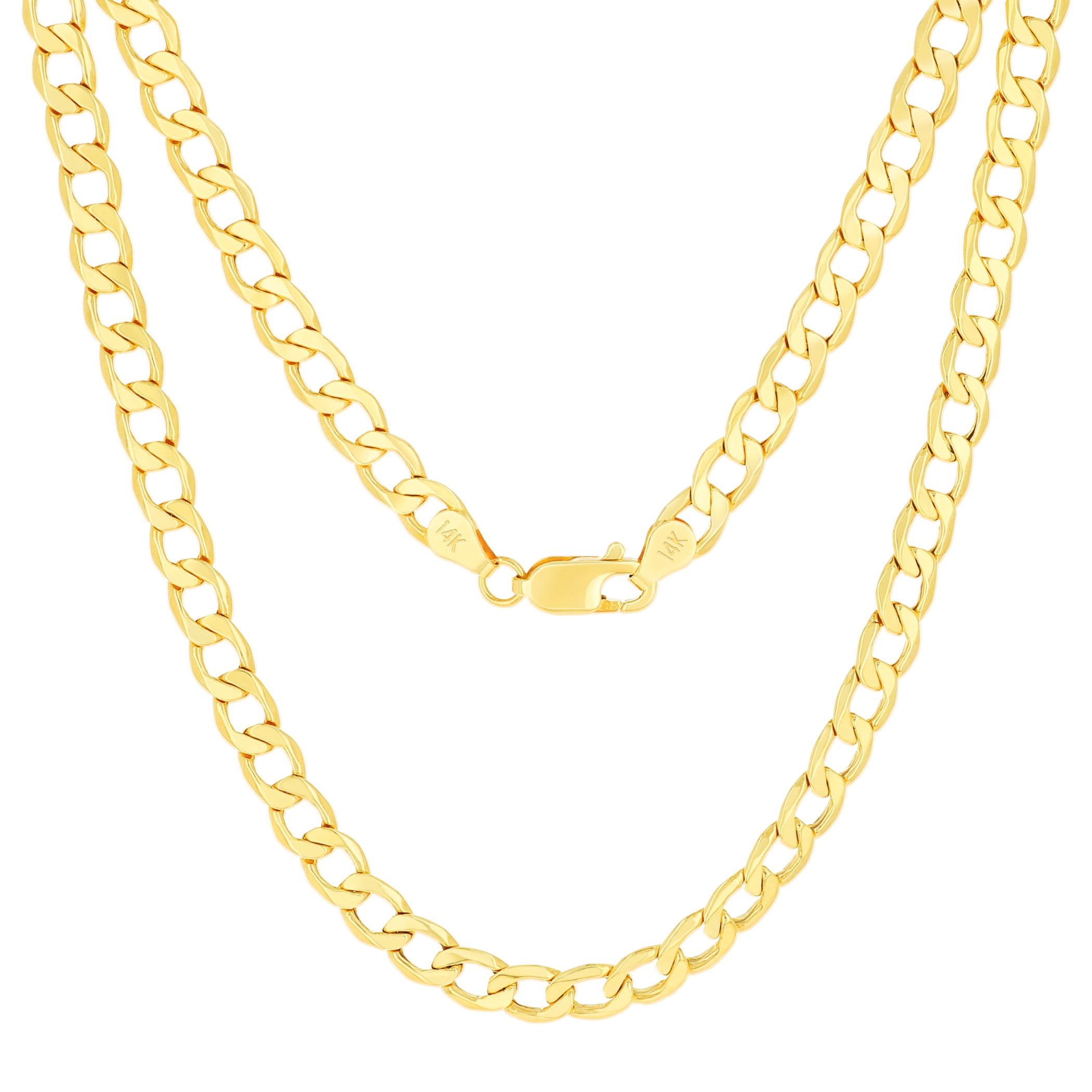 Nuragold 14k Real Yellow Gold Cuban Curb Link 5.5mm Chain Necklace (16"-30") Italian Jewelry for Men & Women - Image 2