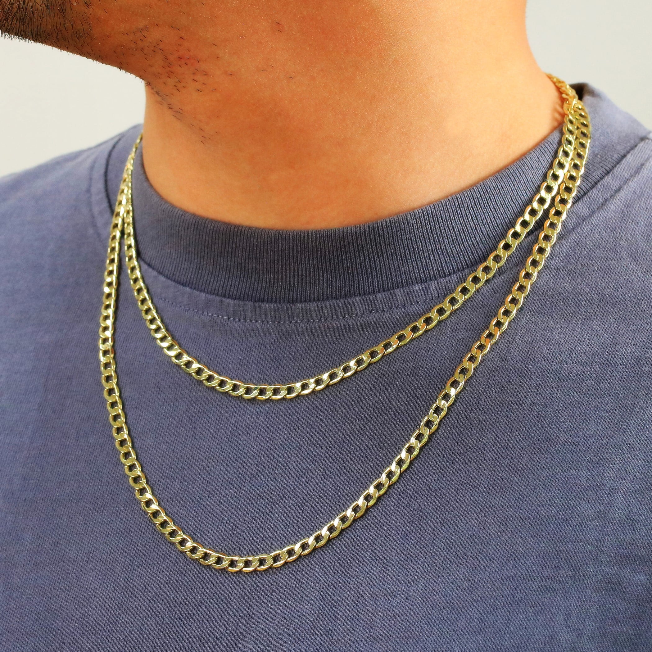 Nuragold 14k Real Yellow Gold Cuban Curb Link 5.5mm Chain Necklace (16"-30") Italian Jewelry for Men & Women - Image 3