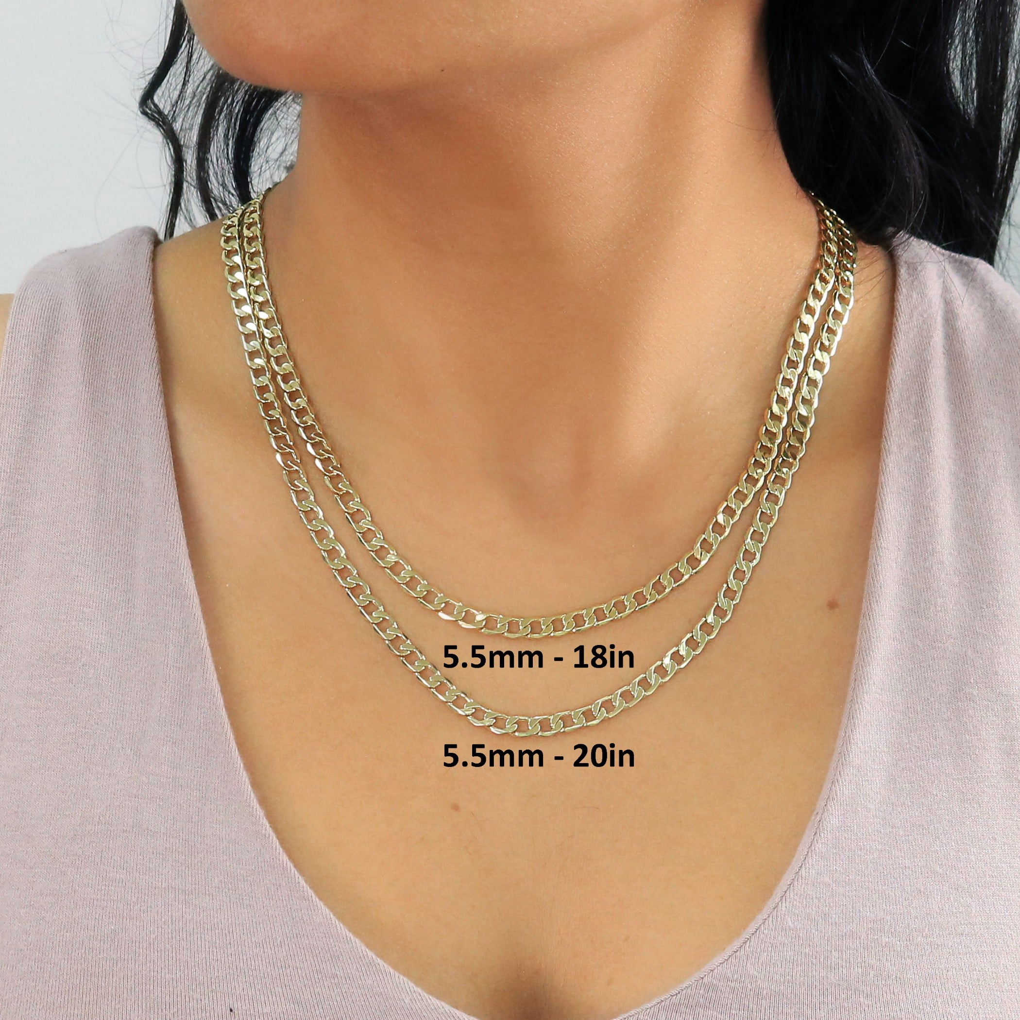 Nuragold 10k Real Yellow Gold Cuban Curb Link 5.5mm Chain Necklace (16"-30") Italian Jewelry for Men & Women - Image 4