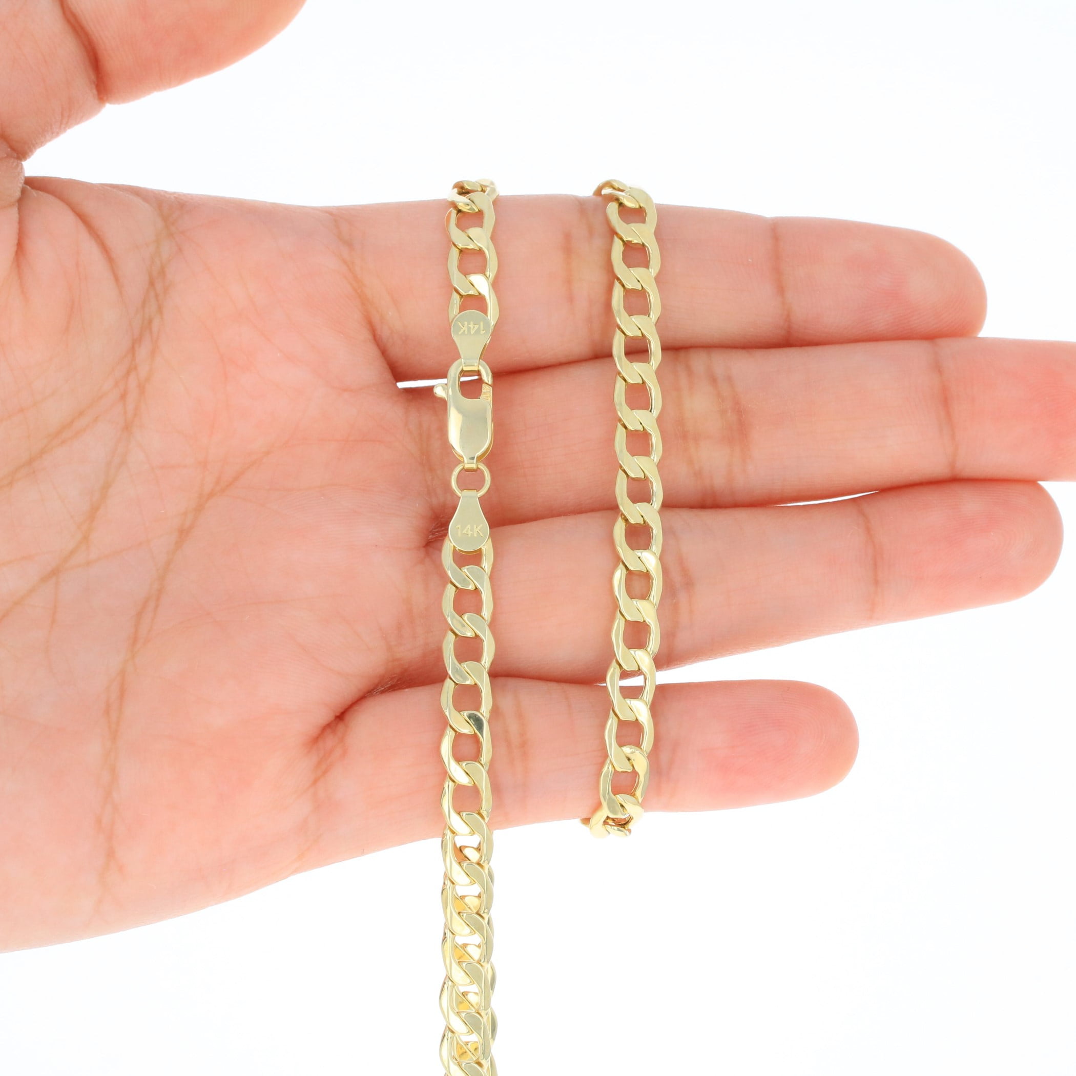 Nuragold 14k Real Yellow Gold Cuban Curb Link 5.5mm Chain Necklace (16"-30") Italian Jewelry for Men & Women - Image 5