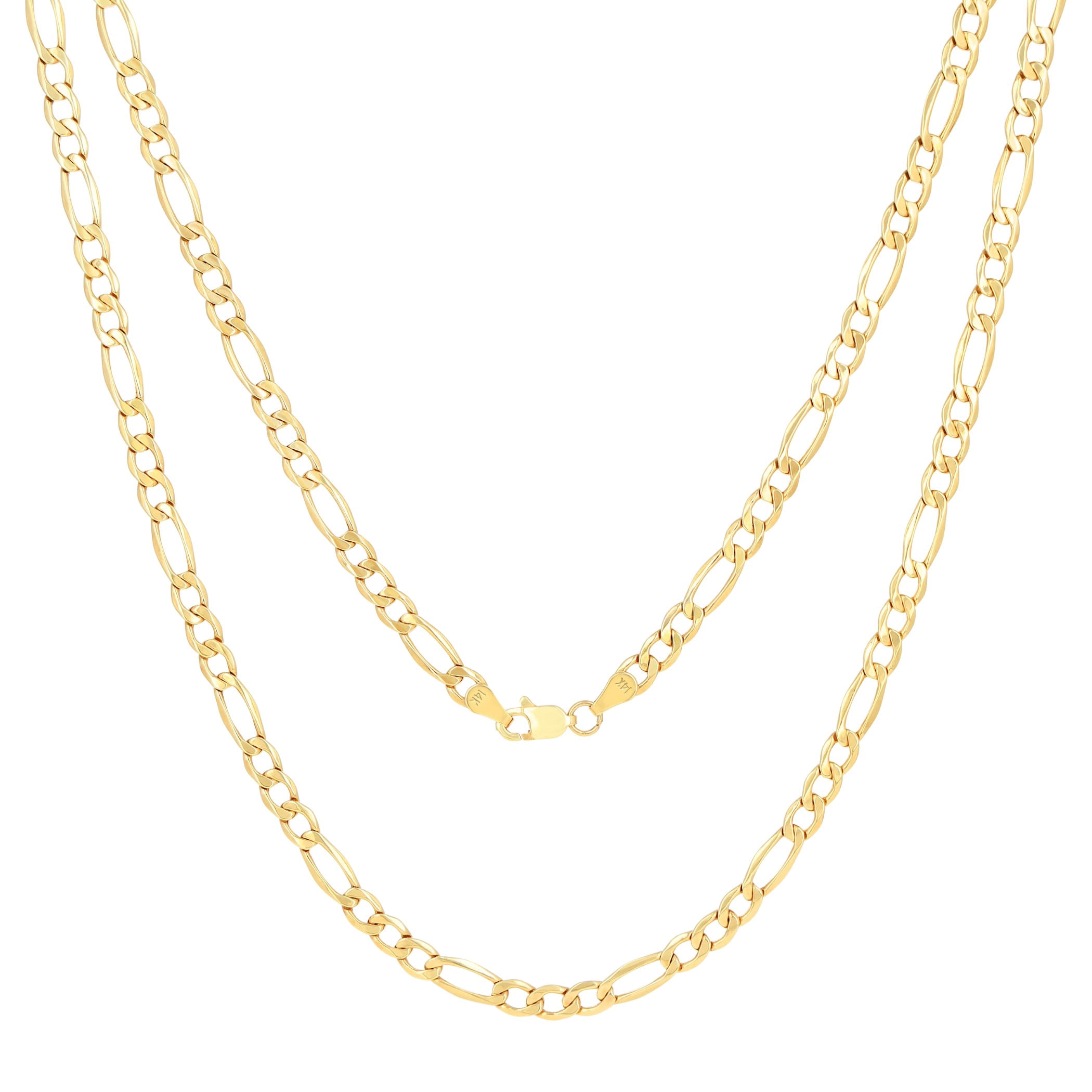 Nuragold 14k Real Yellow Gold Figaro Link 3.5mm Chain Necklace (16"-26") Italian Jewelry for Men & Women - Image 5
