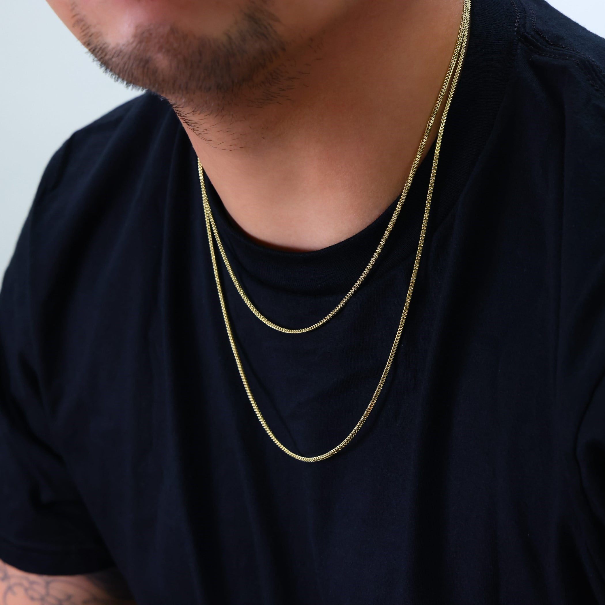 Nuragold 14K Real Yellow Gold Franco Square Chain Wheat Necklace 16"-30" (1.5mm-5mm) Italian Jewelry for Men & Women - Image 2