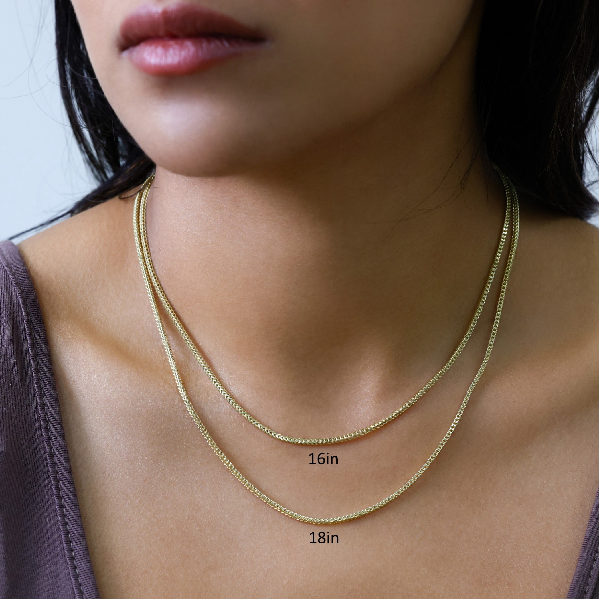 Nuragold 14K Real Yellow Gold Franco Square Chain Wheat Necklace 16"-30" (1.5mm-5mm) Italian Jewelry for Men & Women - Image 5