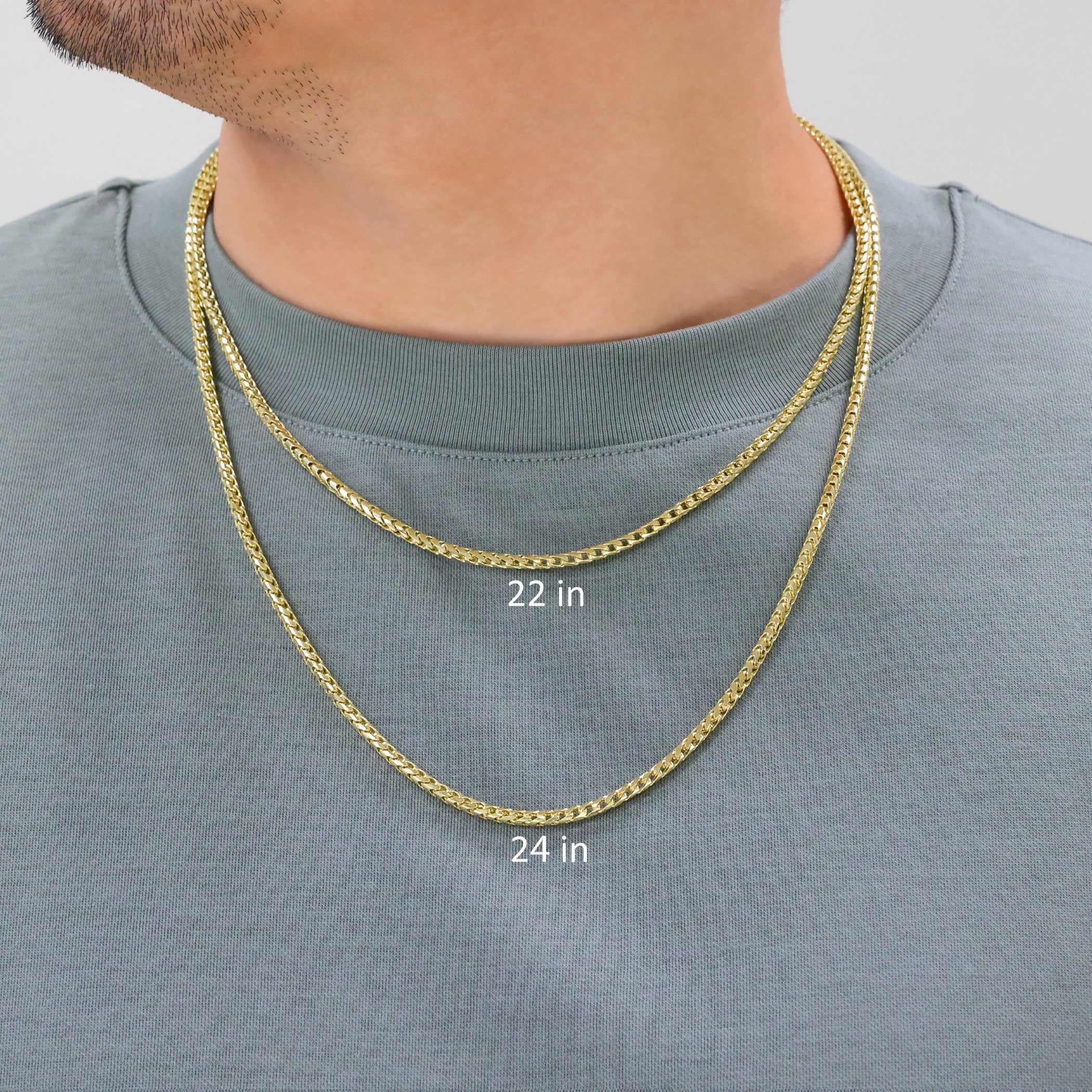 Nuragold 14K Real Yellow Gold Solid Franco Diamond Cut Chain Necklace 16"-30" (0.6mm-6mm) Italian Jewelry for Men & Women - Image 4