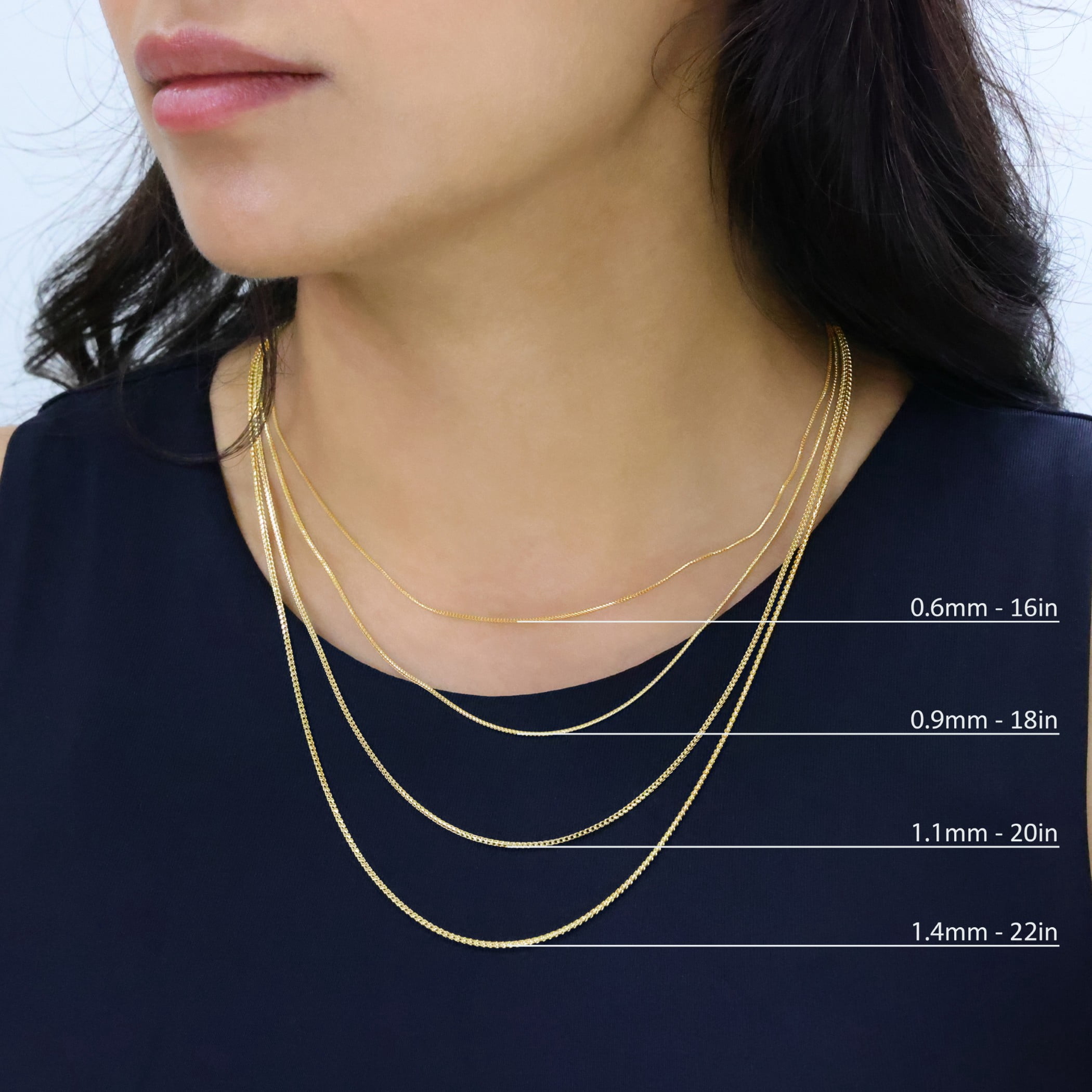 Nuragold 14K Real Yellow Gold Solid Franco Diamond Cut Chain Necklace 16"-30" (0.6mm-6mm) Italian Jewelry for Men & Women - Image 5