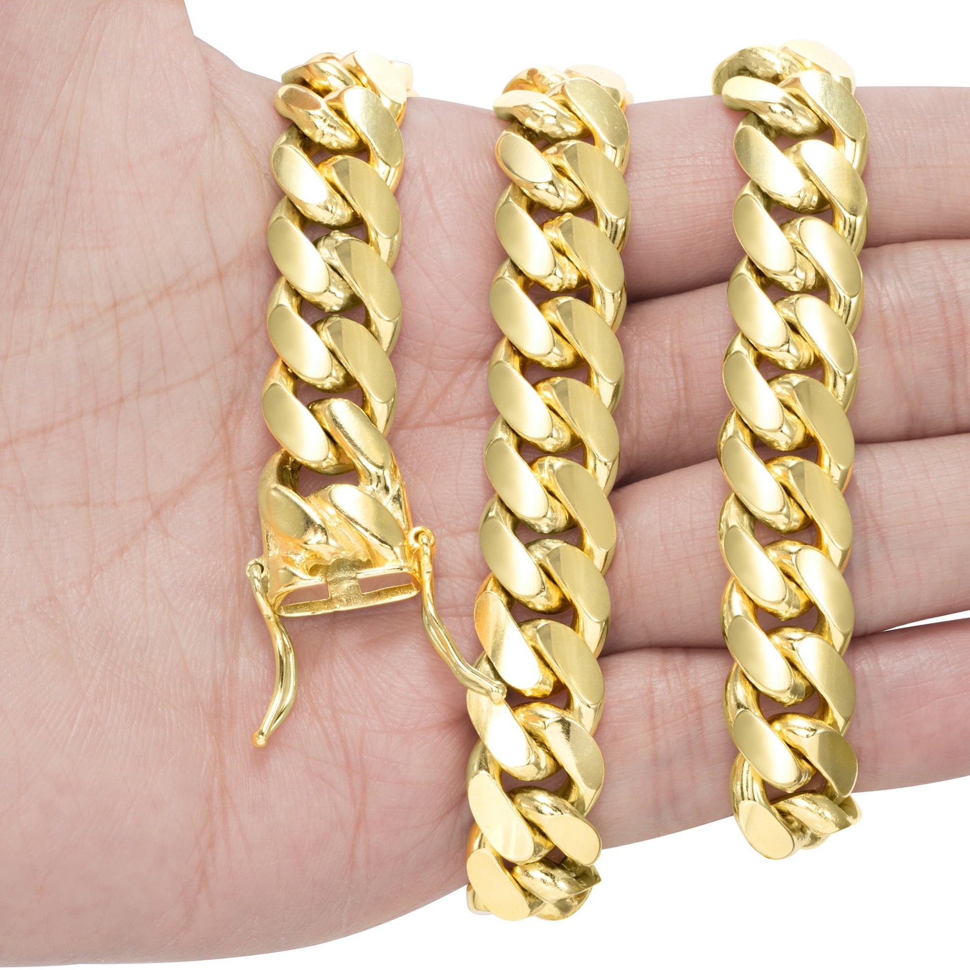 Nuragold 14K Real Yellow Gold Solid Miami Cuban Link Chain Necklace 16"-30" (2.7mm-11mm) Italian Jewelry for Men & Women - Image 4