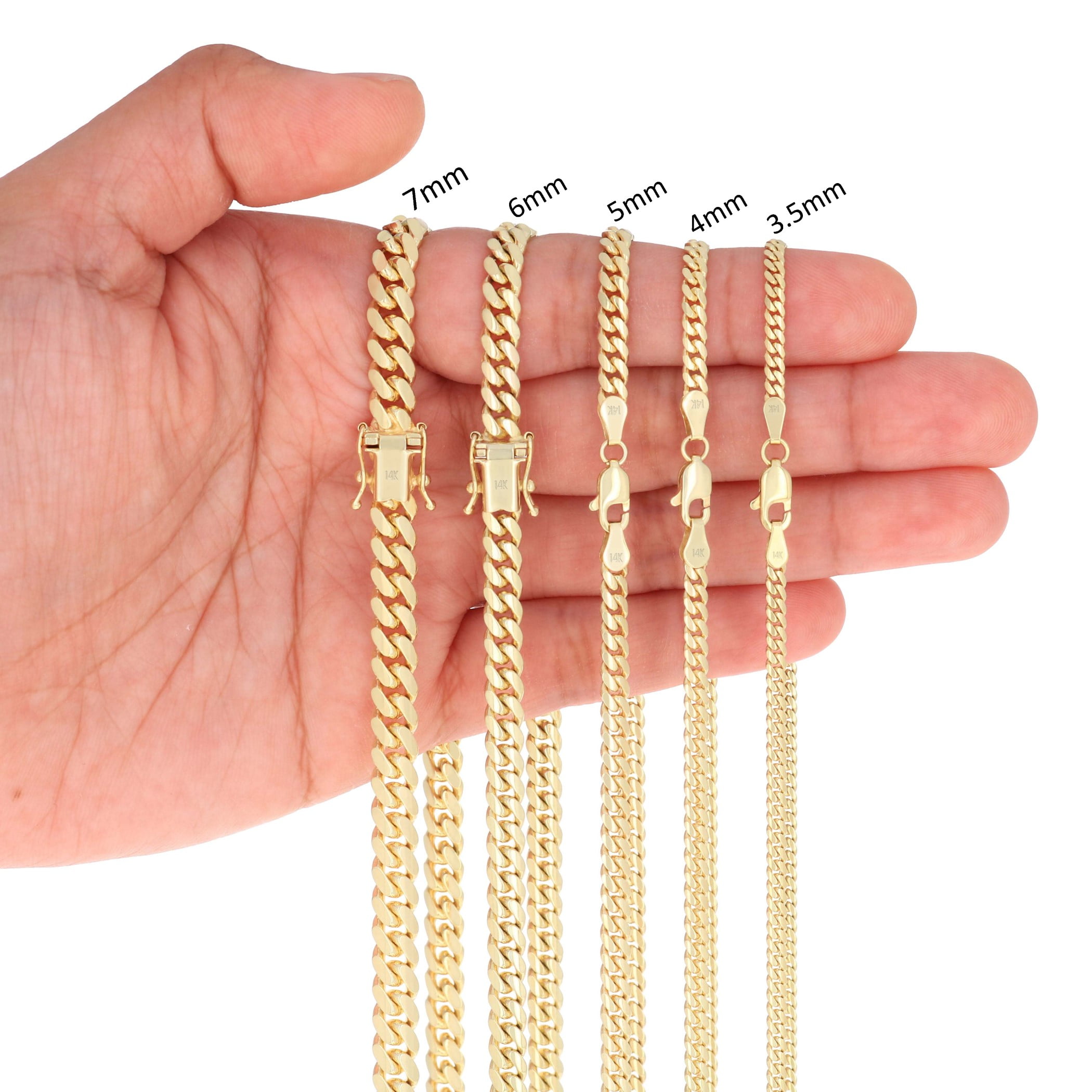 Nuragold 14K Real Yellow Gold Solid Miami Cuban Link Chain Necklace 16"-30" (2.7mm-11mm) Italian Jewelry for Men & Women - Image 5