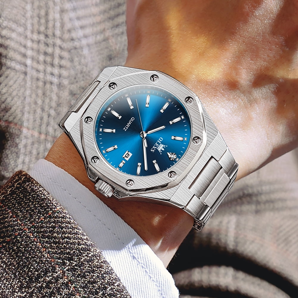 OLEVS Watch for Men Business Dress Diamond Analog Quartz Date Luxury Classic Casual Stainless Steel Waterproof Luminous Mens Wrist Watches Reloj para Hombre - Image 3