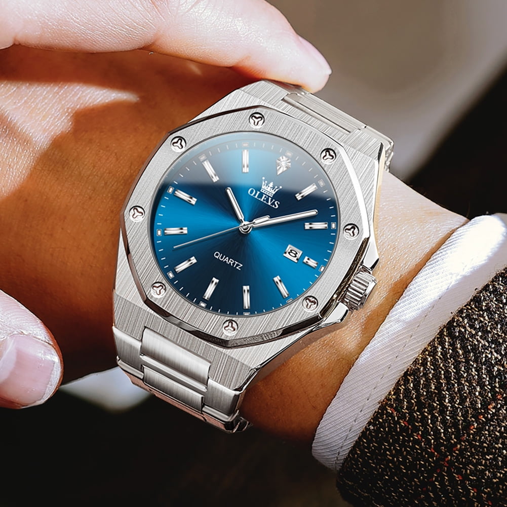 OLEVS Watch for Men Business Dress Diamond Analog Quartz Date Luxury Classic Casual Stainless Steel Waterproof Luminous Mens Wrist Watches Reloj para Hombre - Image 5