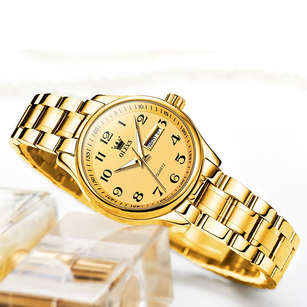 OLEVS Watches for Women Business Dress Two Tone Gold Plated Stainless Steel Analog Quartz Digital Date Waterproof Luminous Ladies Wrist Watches Relojes para Mujer - Image 4