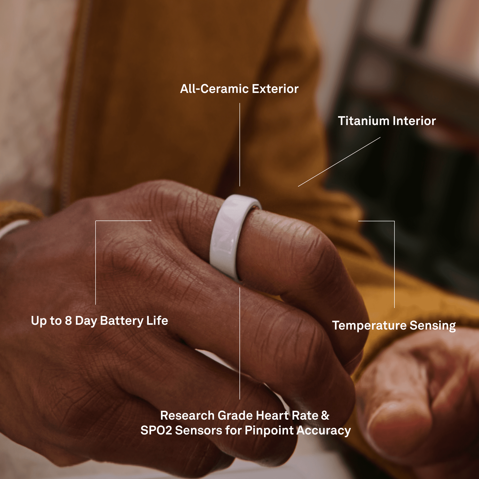 Oura Ring 4 Ceramic, Petal, Size 6, Smart Wearable, Sleep, Fitness & Heart Rate Tracker, 8-Day Battery (Size Before You Buy) - Image 3