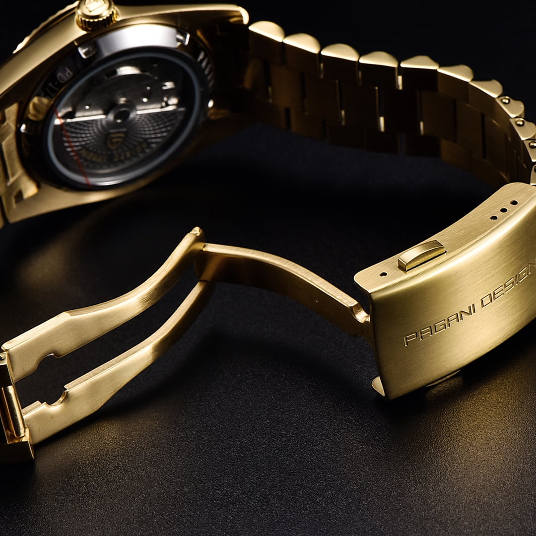 PAGANI DESIGN Men's Automatic Watches 36mm Stainless Steel Mechanical Wrist Watches PD1752 Gold Version - Image 4