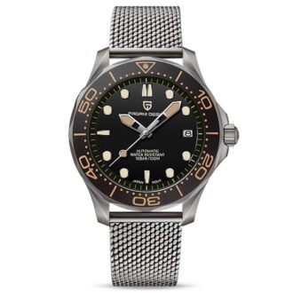 PAGANI DESIGN Men's Watches full Automatic Mechanical Sports Wrist Watch for Men Stainless Steel Mesh Watchband 100M Waterproof Ceramic Bezel PD1667