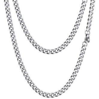 PROSTEEL Cuban Chain for Men 4.8mm Solid Stainless Steel Miami Necklace 14 Inch Hip Hop Mens Gift for Birthday