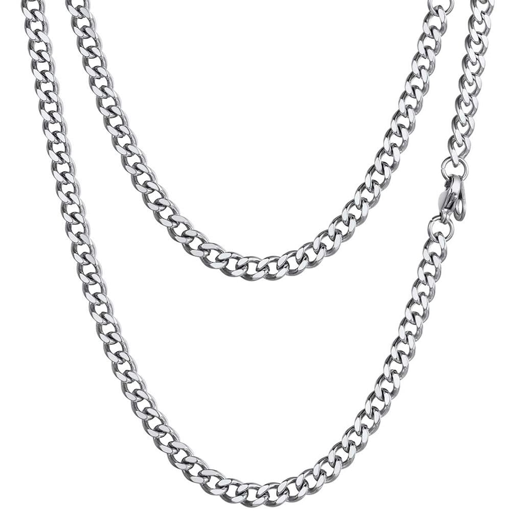 PROSTEEL Cuban Chain for Men 4.8mm Solid Stainless Steel Miami Necklace 14 Inch Hip Hop Mens Gift for Birthday