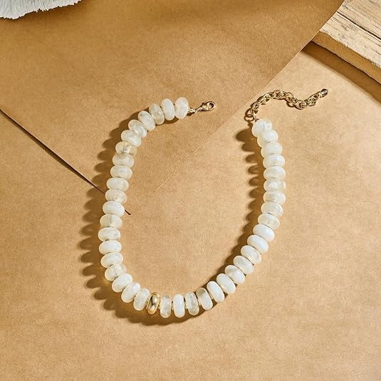 Resin Chunky Beaded Necklace for Women Minimalistic Modern Statement Necklace Jewelry Accessories - Image 2