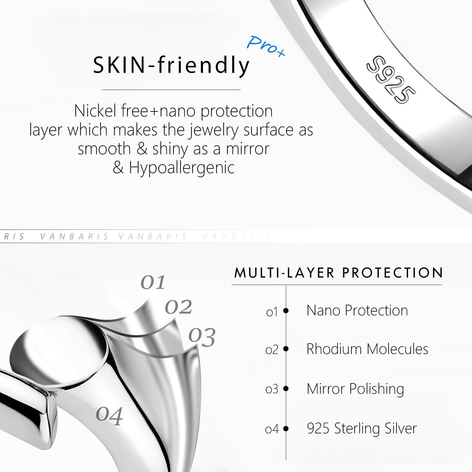 Rynsito 3 Pcs 925 Sterling Silver Necklace Extender, Durable Chain Extenders, Necklace Bracelet Anklet Jewelry Extension for Women, 2Inch - Image 4