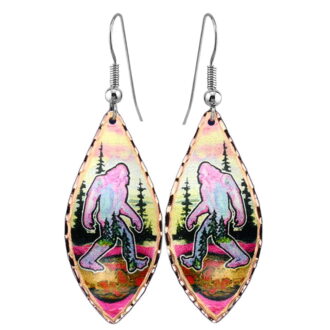 Sasquatch and Bigfoot earrings: Bigfoot jewelry Sasquatch jewelry collection. Bigfoot gifts/Sasquatch gifts. Gifts for Sasquatch enthusiasts (PinkBigfoot)