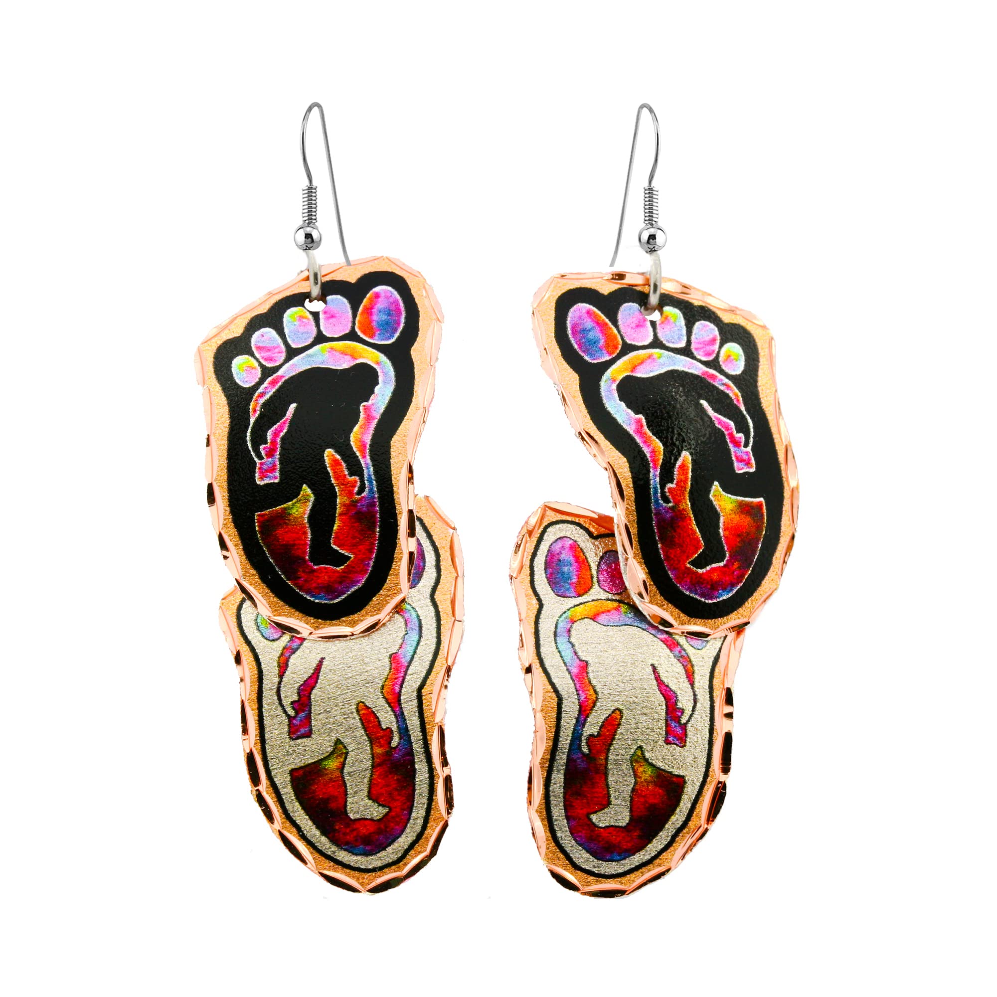 Sasquatch and Bigfoot earrings: Bigfoot jewelry Sasquatch jewelry collection. Bigfoot gifts/Sasquatch gifts. Gifts for Sasquatch enthusiasts (PinkBigfoot) - Image 3