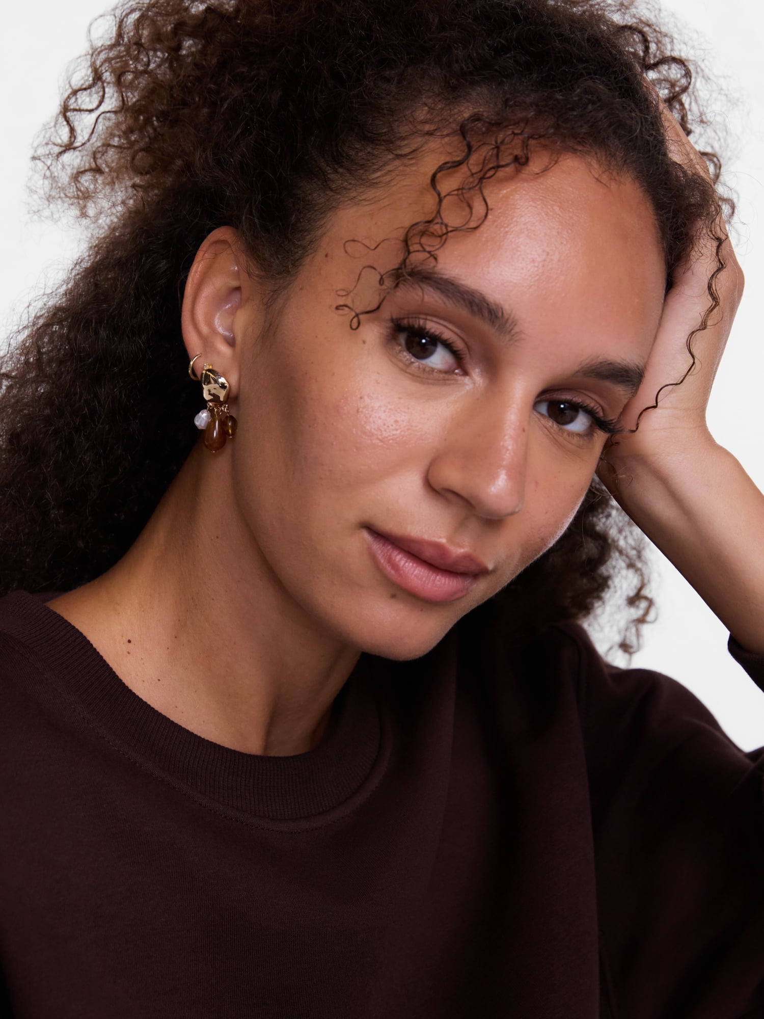 Scenario Women's Gold-Tone Stud and Drop Earrings Set, 3-Pair - Image 3
