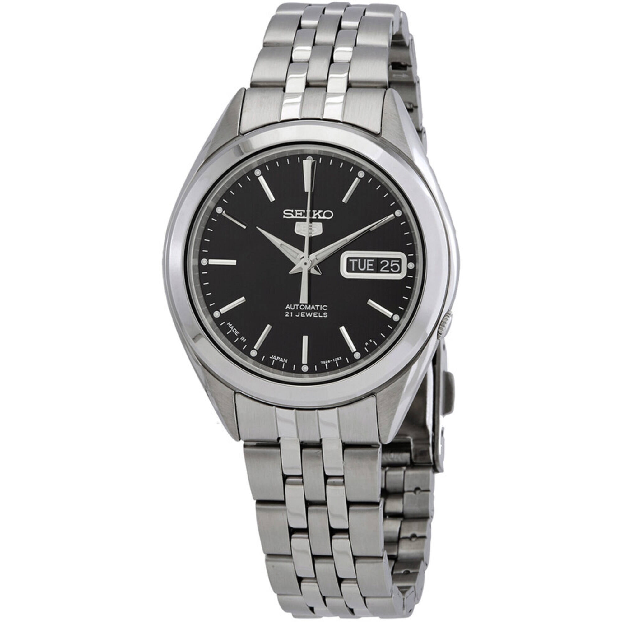 Seiko 5 Black Dial Stainless Steel Men's Watch SNKL23J1