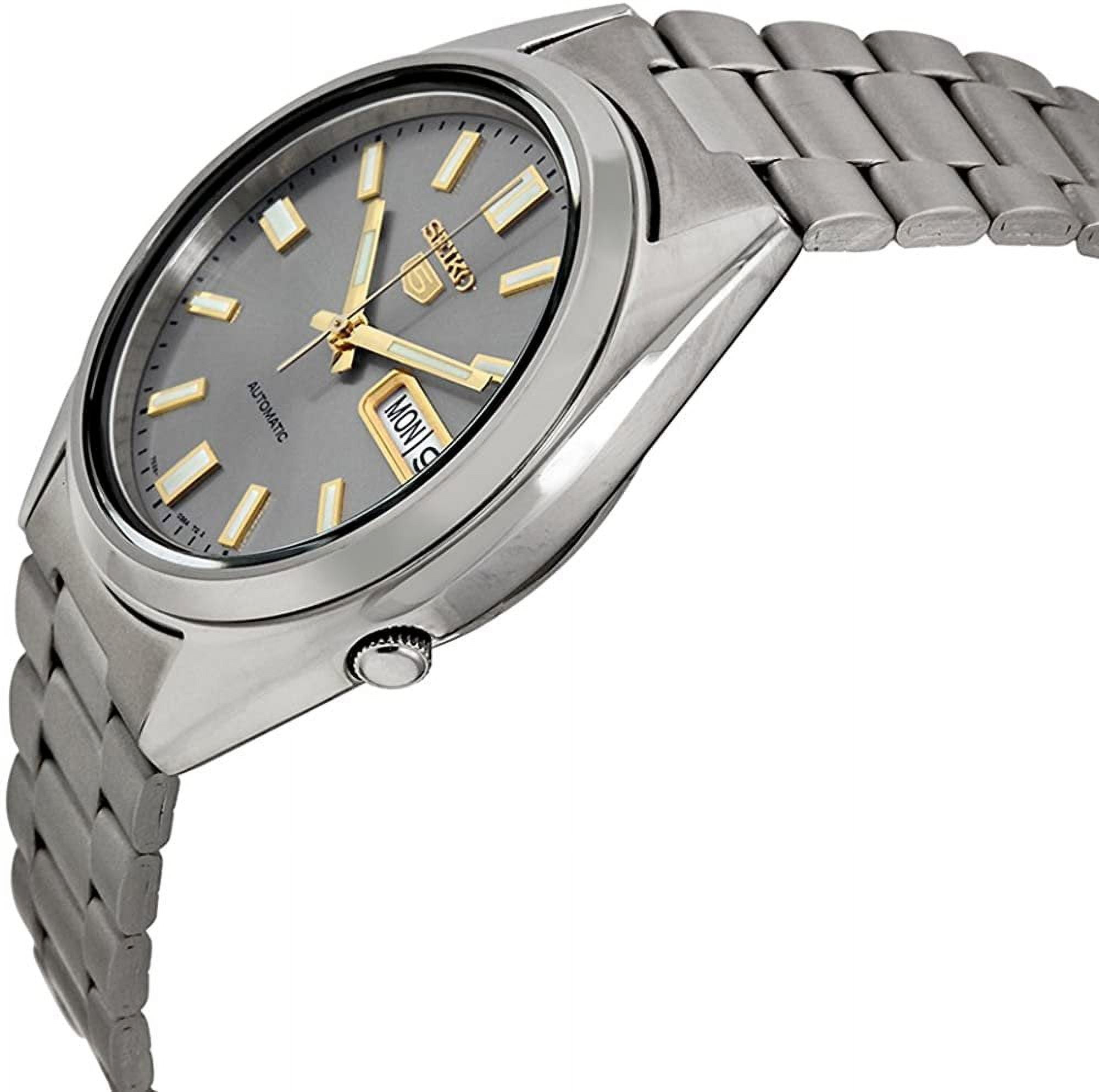 Seiko Men's 5 SNXS75 Automatic Grey Dial Stainless-Steel Bracelet Watch - Image 4