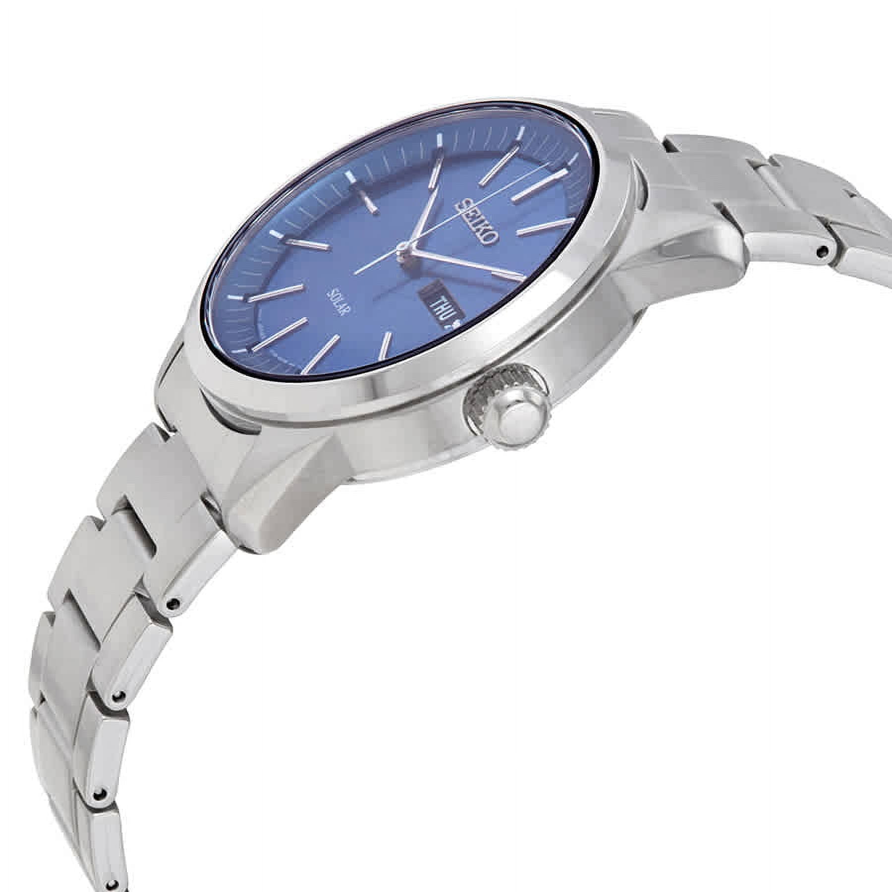 Seiko Solar Blue Dial Stainless Steel Men's Watch SNE525P1 - Image 2