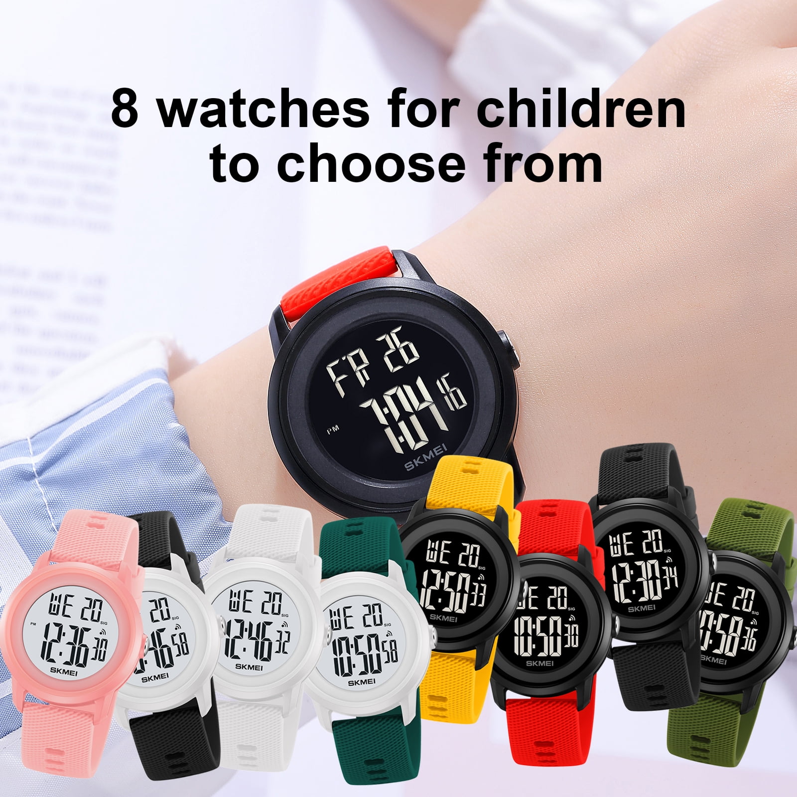 SKMEI Digital Watch, Sports Waterproof Led Watches with Alarm Wrist Watches 5-12 Ages - Image 4