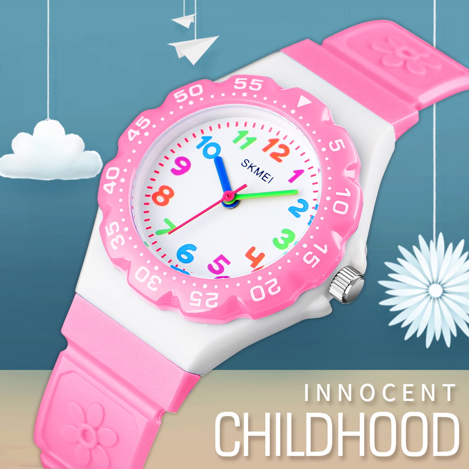 SKMEI Digital Watch, Waterproof Sport Watch, Birthday Gifts for 7-10-12-Year-Old, Pink - Image 3
