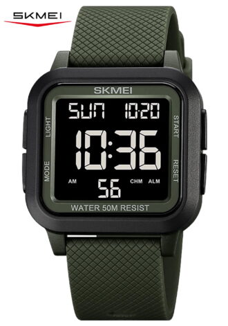 SKMEI Men Digital Sports Watch Ultra-Thin Large Face Waterproof Wrist Watches for Men with Stopwatch Countdown Timer Alarm Function Dual Time LED Back Light