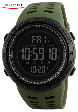 SKMEI Men's Watch Waterproof Digital Sport Watch Military Digital Watches for men Alarm Back Light Classic Large Face Watch Army Green