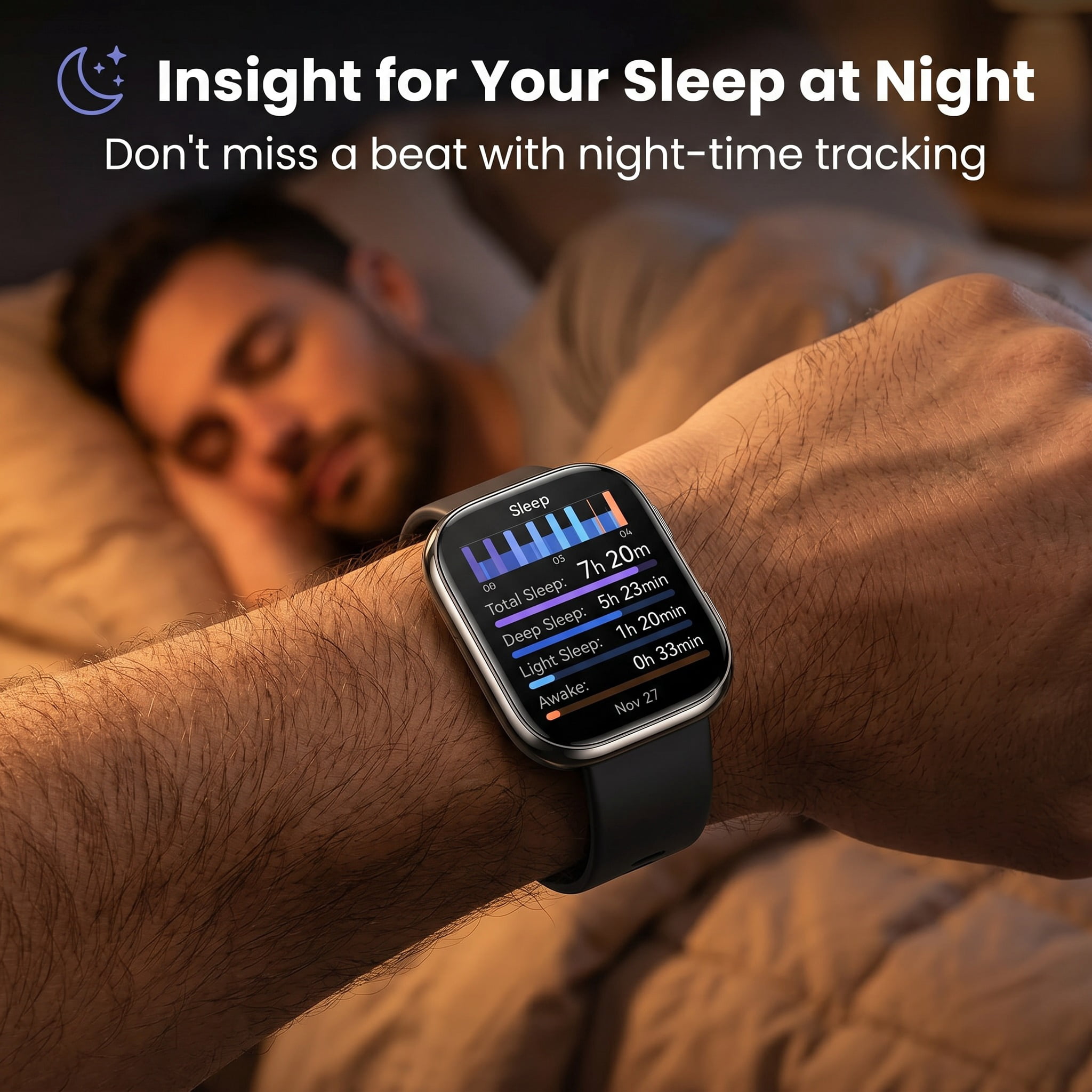 Smart Watch for Men Women, 1.83" HD Display Smartwatch with Bluetooth Calls, 120+ Sports Modes, Fitness Tracker, IP68 Waterproof, AI Watch Faces, Compatible with Android and iPhone, Black - Image 2