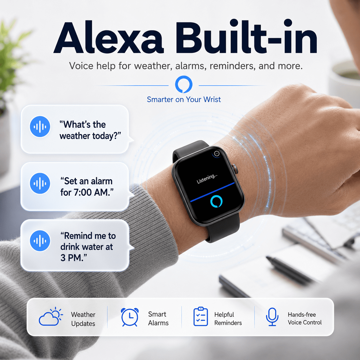 Smart Watch for Men Women, 1.91" Touch Screen Smartwatch for Android iPhone, Alexa Built-in, Fitness Tracker with Bluetooth Call, 100+ Sports Modes, IP68 Waterproof, Sleep Monitor - Image 3