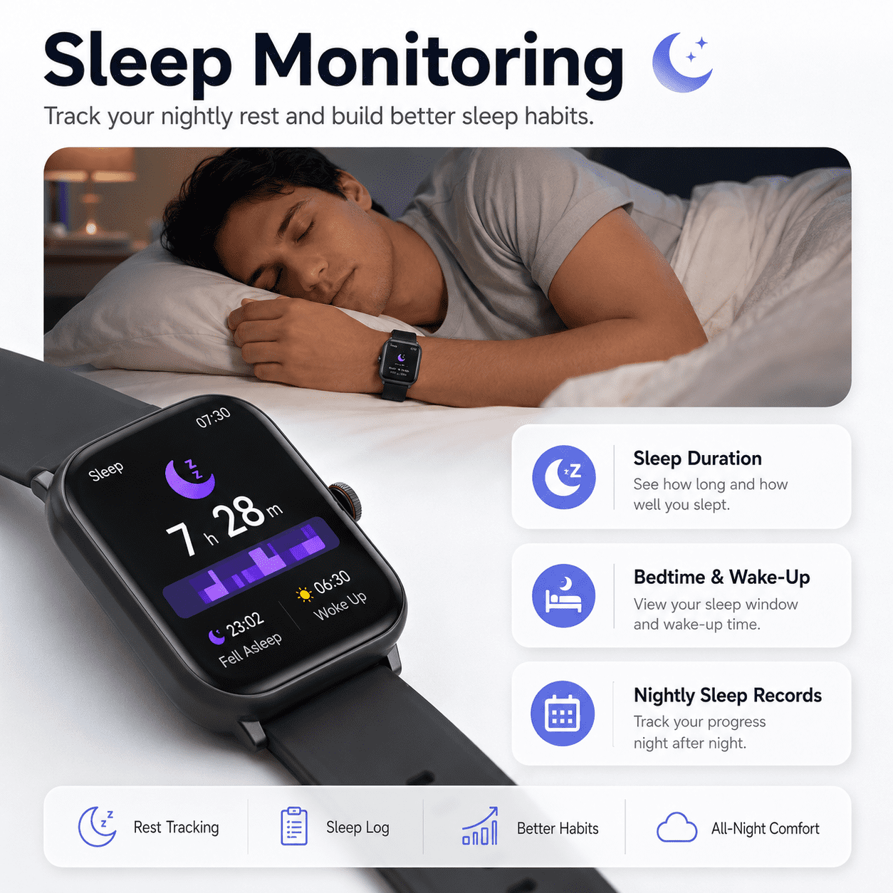 Smart Watch for Men Women, 1.91" Touch Screen Smartwatch for Android iPhone, Alexa Built-in, Fitness Tracker with Bluetooth Call, 100+ Sports Modes, IP68 Waterproof, Sleep Monitor - Image 2