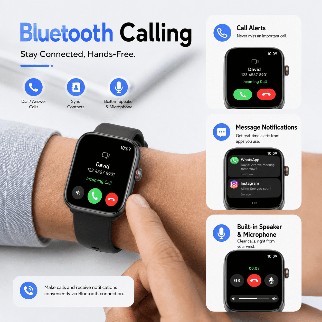 Smart Watch for Men Women, 1.91" Touch Screen Smartwatch for Android iPhone, Alexa Built-in, Fitness Tracker with Bluetooth Call, 100+ Sports Modes, IP68 Waterproof, Sleep Monitor - Image 5
