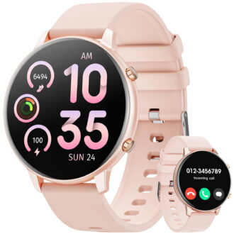 Smart Watch for Women, 1.39" Fitness Tracker with Bluetooth Calls(Answer&Make&Message Reminder), Smart Watch Fits for Android and iPhone, IP67 Waterproof, 100+ Sport Modes Smartwatch, for Gift, Pink