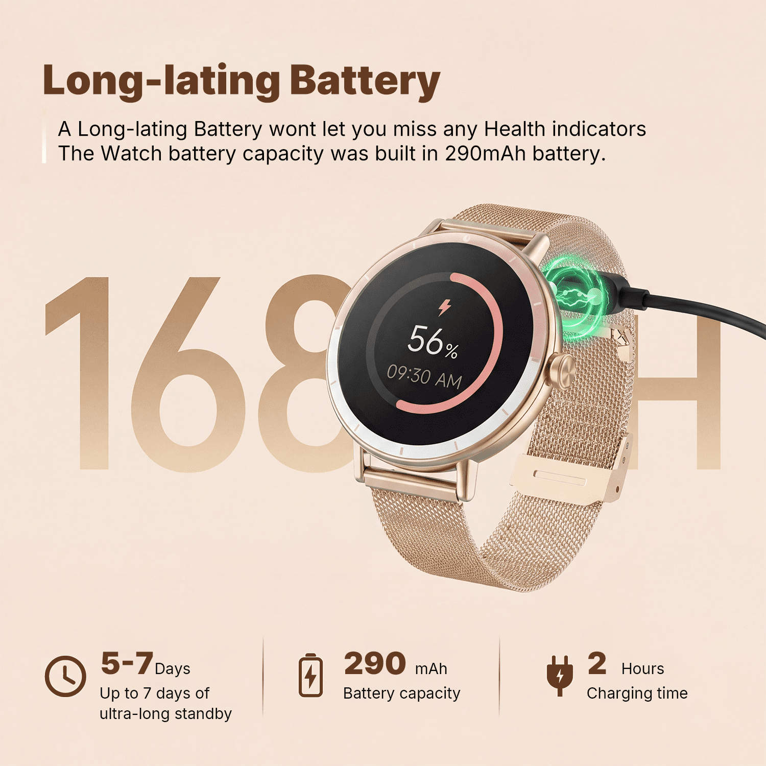 Smart Watch for Women Android/iPhone Devices, IP68 Waterproof Fitness Tracker with Bluetooth Answer/Make Calls, Activity Pedometer/100+ Sports Modes, Perfect Gift - Image 2