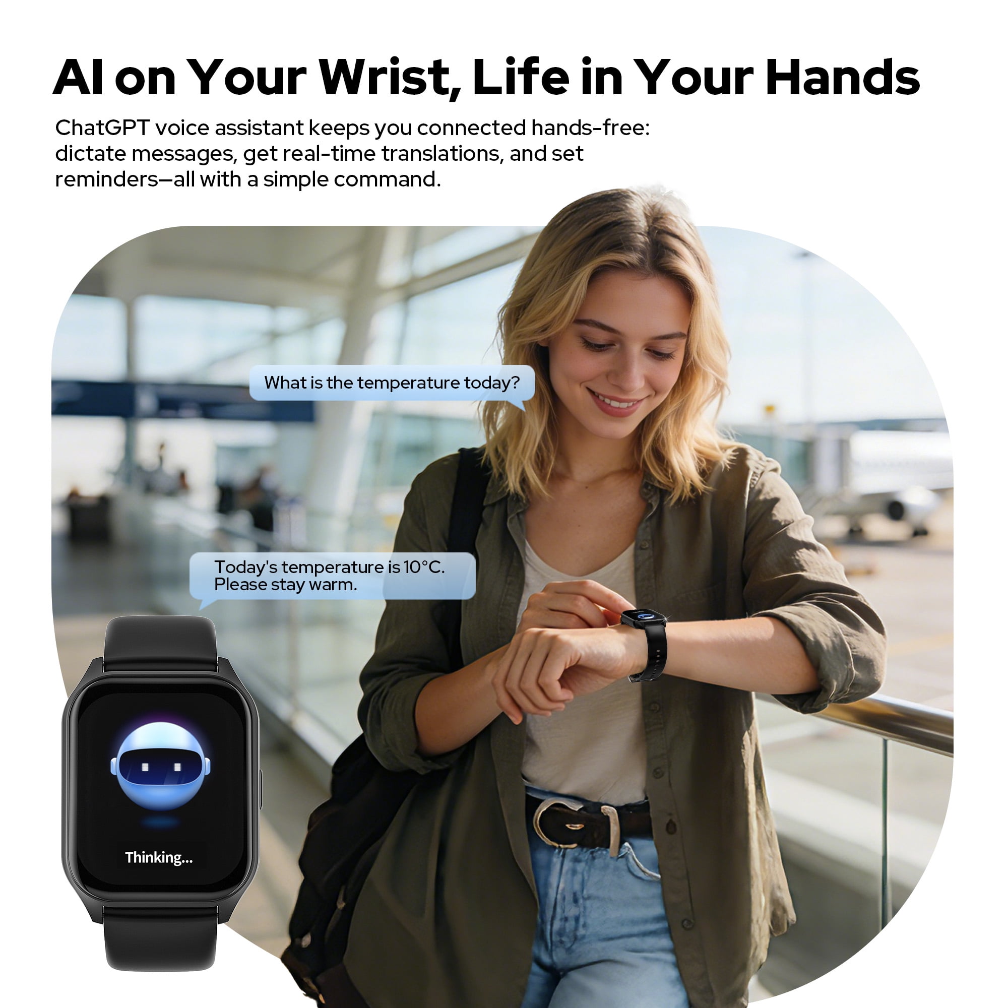 Smart Watch for Women Men, fitness trackers with 1.83" HD Display, 5.4 Bluetooth Call, 130+ Sports Modes, Fitness & Sleep Monitor,Timer, ChatGPT, Fitness Watch for Android/iOS - Image 4