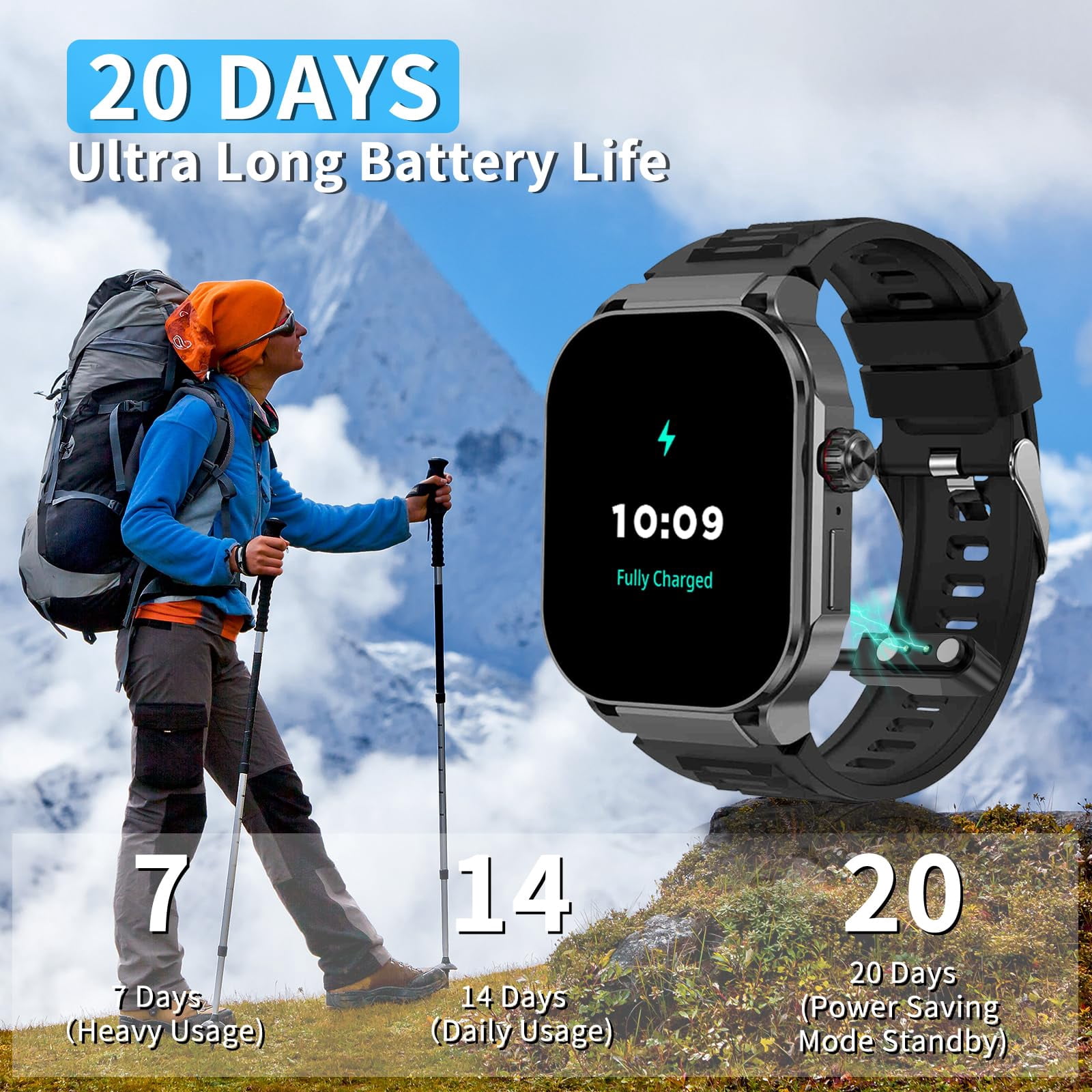 Smart Watch with 2.1" AMOLED Touch Screen, 410×502 Resolution, Dual-Mode Single Chip, 123 Sports Modes, Sleep Tracking, Activity Tracker, Message Notifications, Custom Watch Faces - Image 5